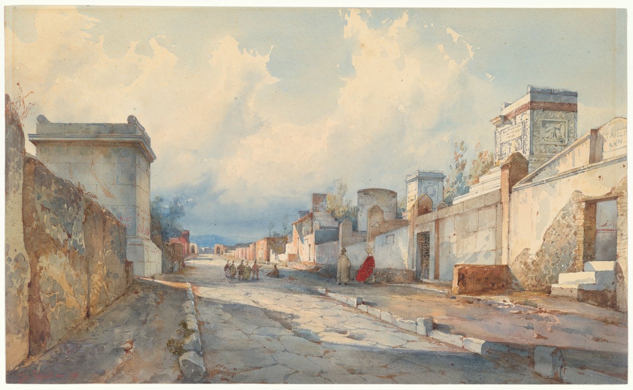 Ansicht einer Straße in Pompeji von Giacinto Gigante