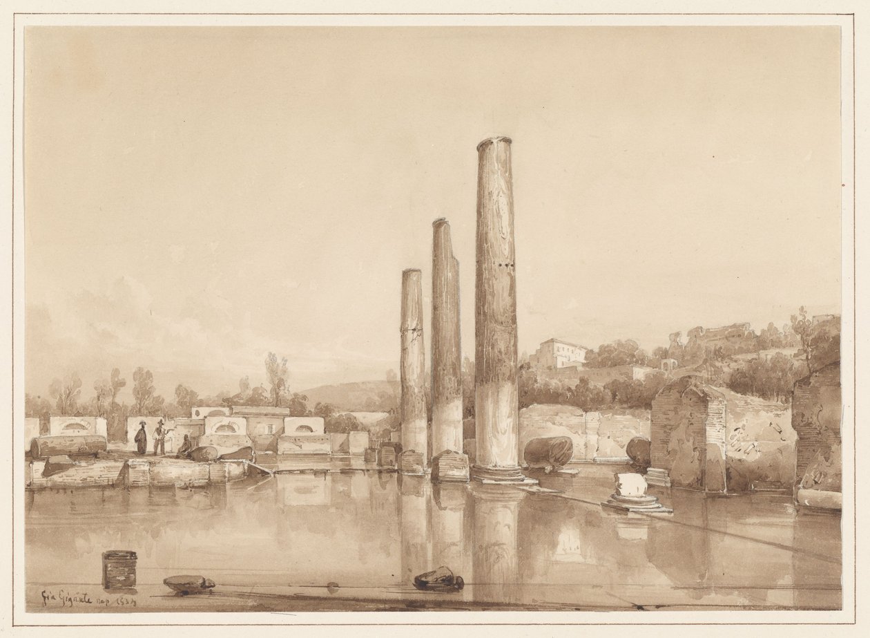 Ansicht der Ruinen in Pompeji von Giacinto Gigante