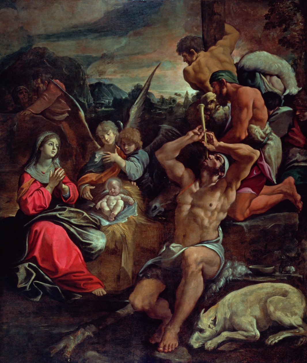 Die Anbetung der Hirten von Giacomo Cavedone