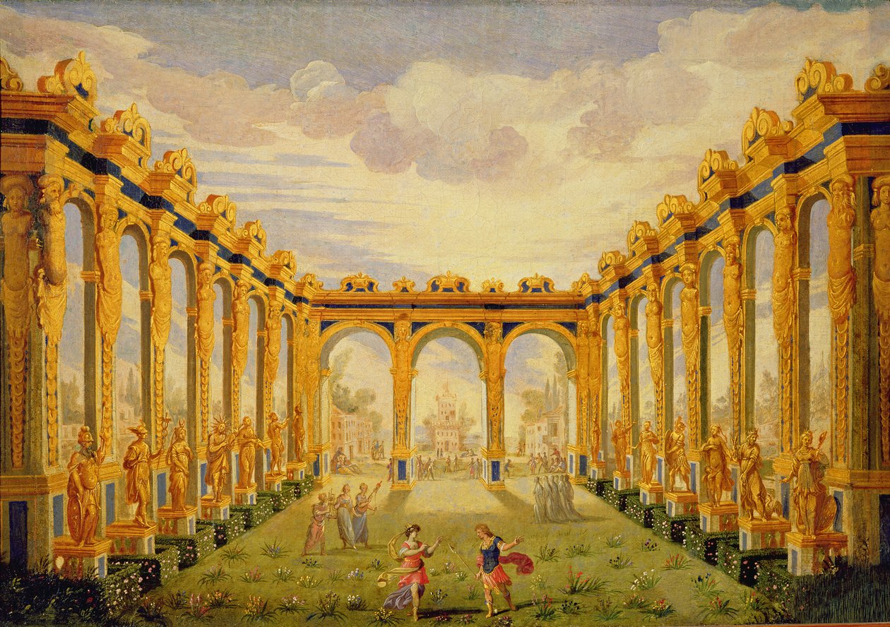 Akt III, Szene V: Hof der Elysischen Felder von Giacomo Torelli