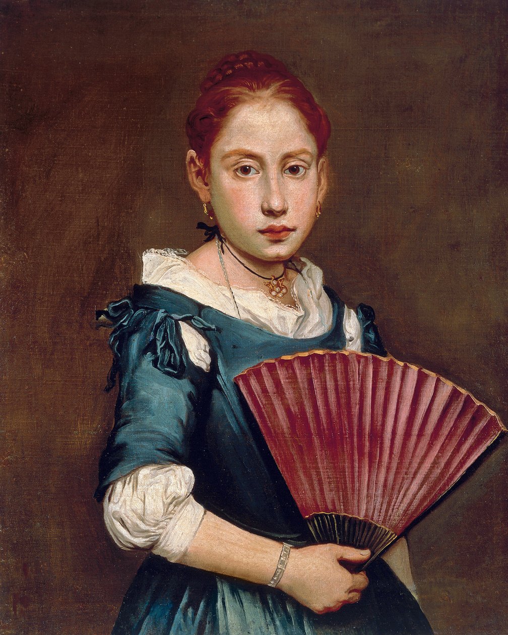 Junges Mädchen mit Fächer von Giacomo Ceruti