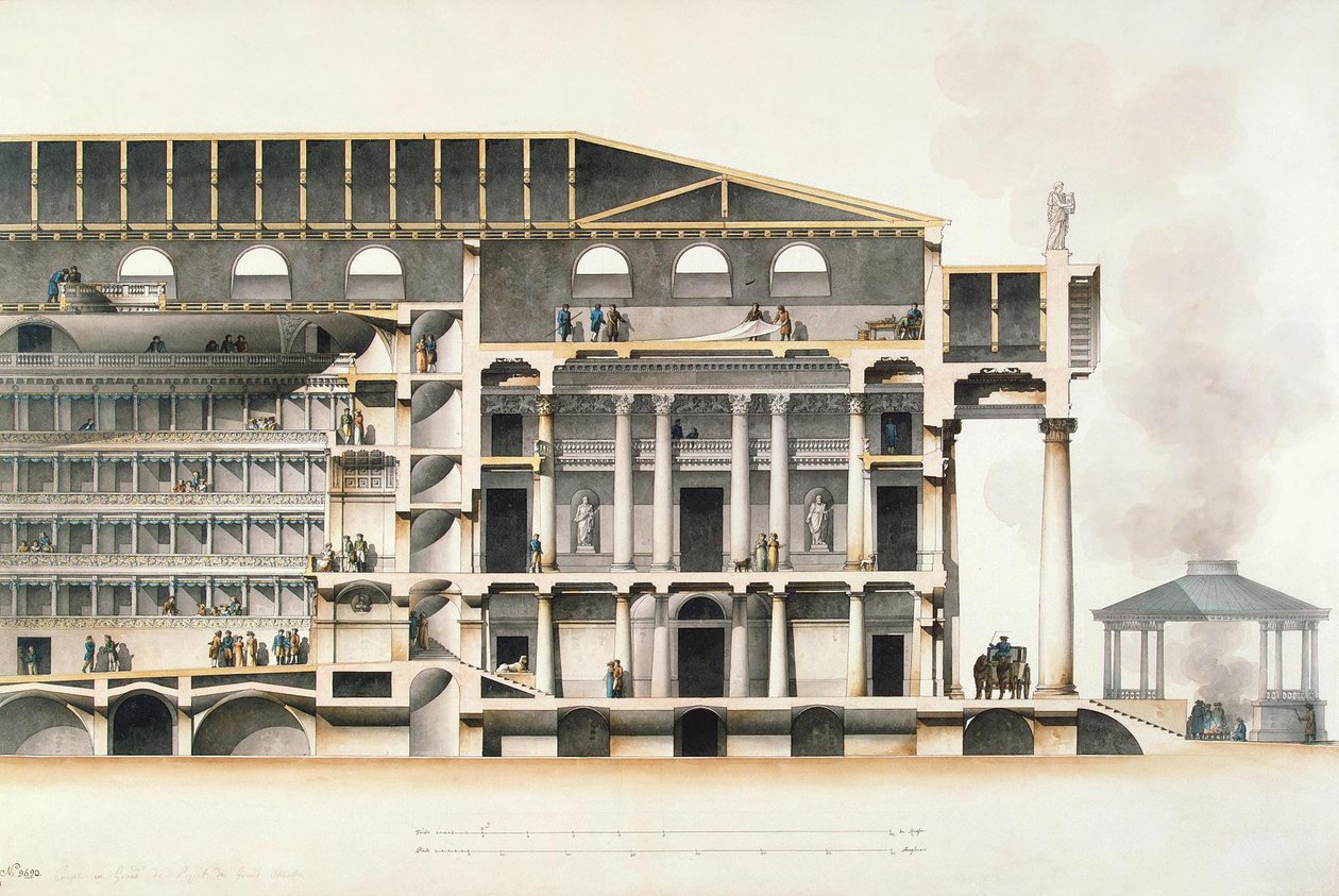 Das kaiserliche Bolschoi-Kamenny-Theater in Sankt Petersburg, frühes 19. Jahrhundert von Giacomo Antonio Domenico Quarenghi