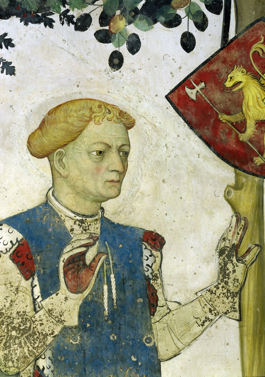 Die Neun Helden, Detail von Hector von Troja, 1418-30 von Giacomo Jaquerio