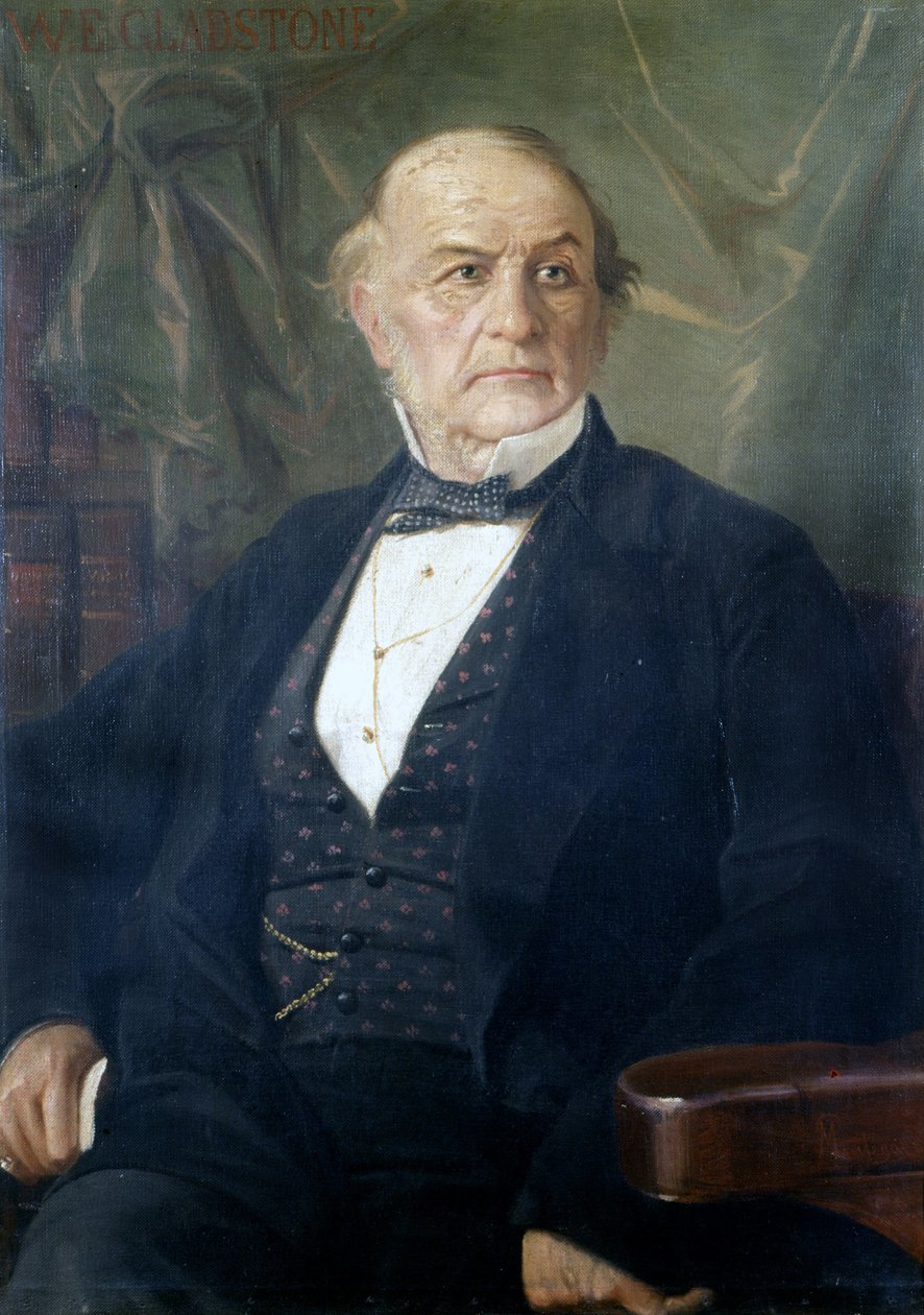 Porträt von William Ewart Gladstone, britischer Politiker (1809-1898) von Giacomo Mantegazza