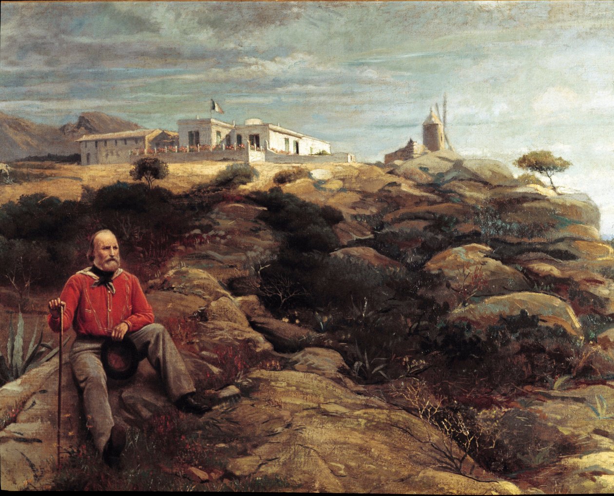 Risorgimento: Der italienische Patriot Giuseppe Garibaldi auf der Insel Caprera von Giacomo Mantegazza