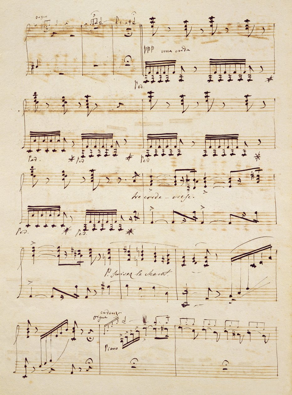 Manuskriptseite aus der Partitur von 