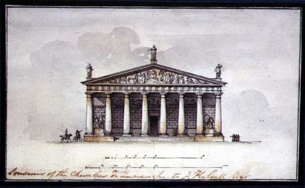 Ansicht der Reitställe in Zarskoje Selo von Giacomo Quarenghi