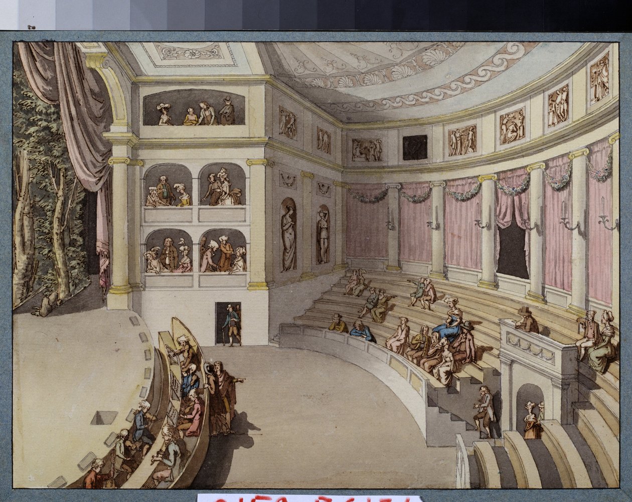 Entwurf für die Dekoration eines Theatersaals von Giacomo Quarenghi