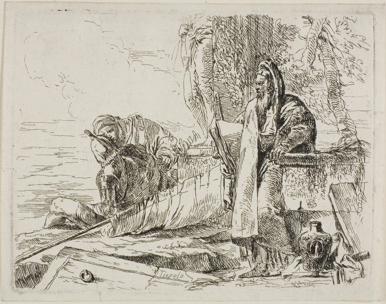 Stehender Philosoph und zwei weitere Figuren, aus Capricci von Giambattista Tiepolo