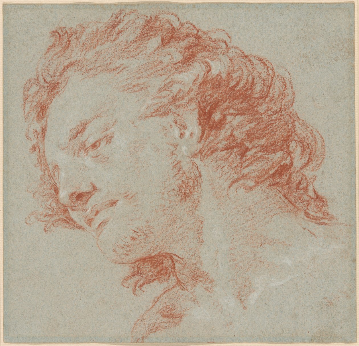 Der Kopf eines jungen Mannes im Profil nach links (recto); Studien von allegorischen Figuren (verso) von Giambattista Tiepolo