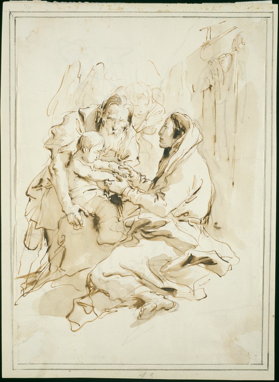 Die Heilige Familie, Heiliger Josef mit einem Buch von Giambattista Tiepolo