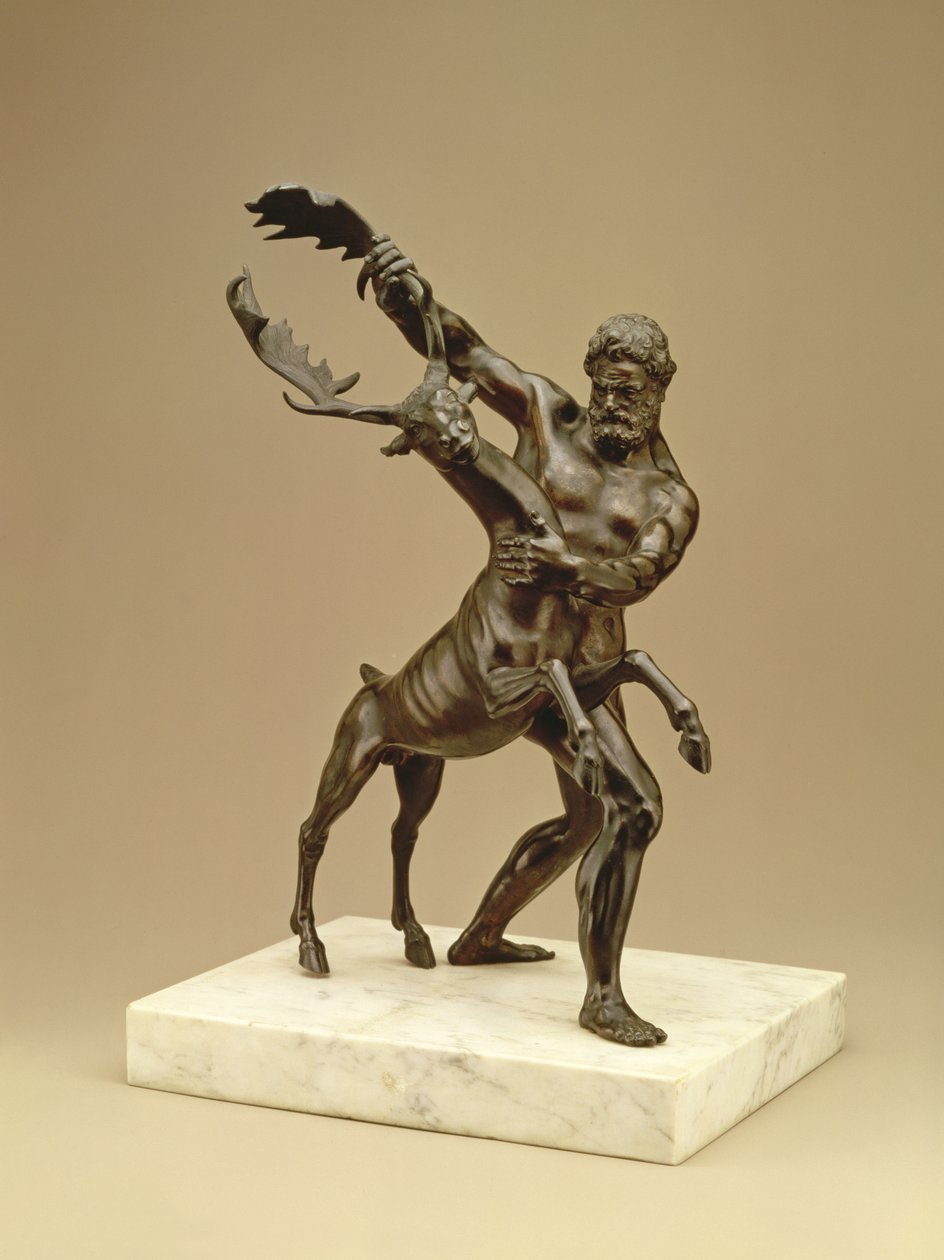 Herkules und der arkadische Hirsch von Giambologna