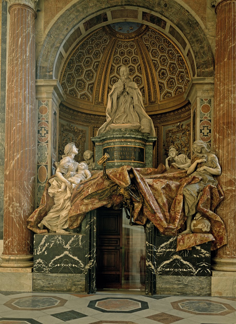 Monument für Alexander VII im nördlichen Querschiff, 1672-78 von Gian Lorenzo Bernini
