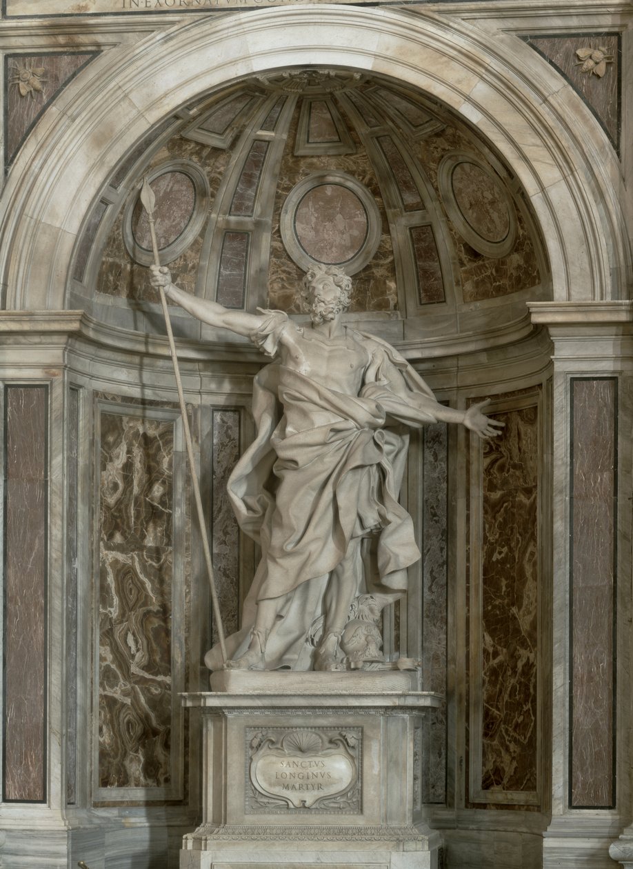 Statue des Heiligen Longinus an der Basis der vier Säulen, die die Kuppel stützen, 1631-38 von Gian Lorenzo Bernini
