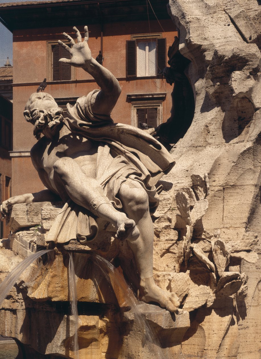 Der Brunnen der vier Flüsse (Detail) von Gian Lorenzo Bernini