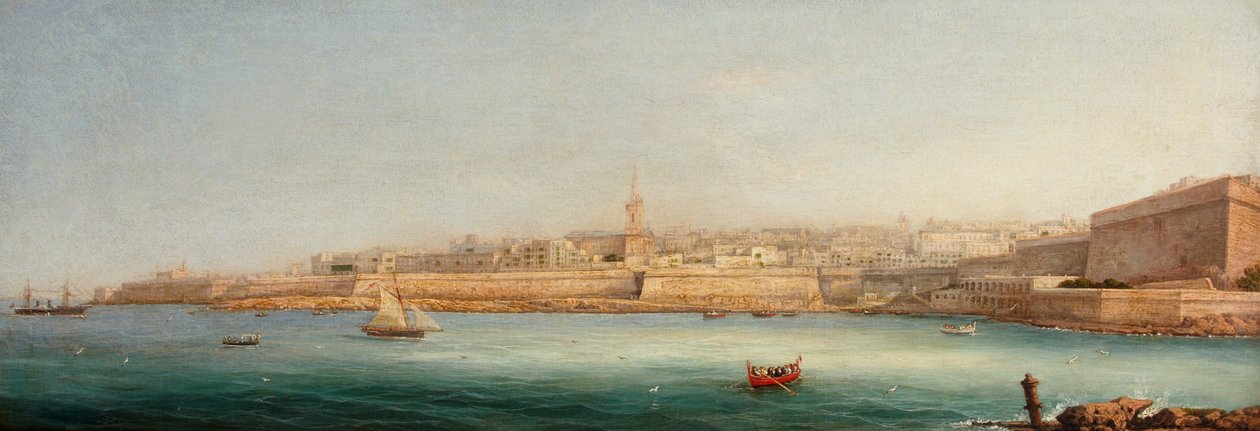 Blick auf Valletta von der Manoel-Insel, 1869 von Giancinto Gianni