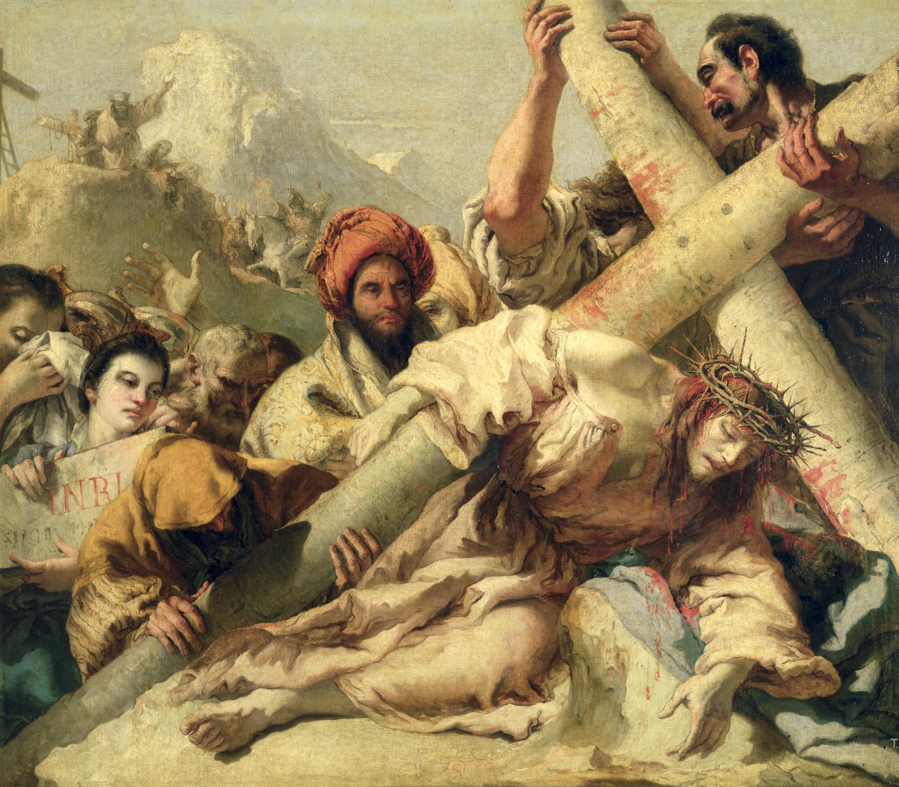 Christus fällt auf dem Weg nach Golgatha, 1772 von Giovanni Domenico Tiepolo