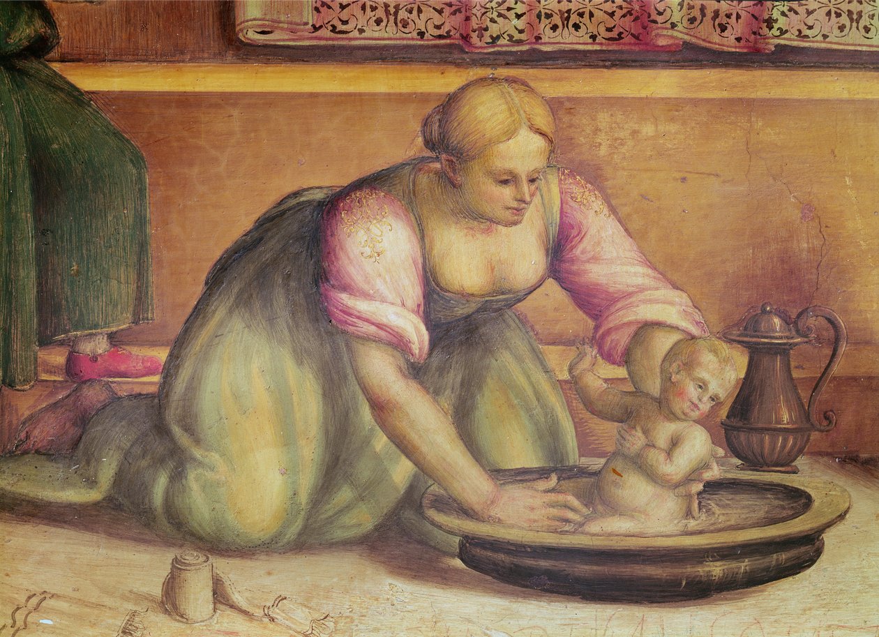 Detail der Geburt Johannes des Täufers, 1519 von Giannicola di Paolo
