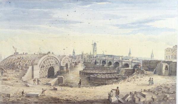 Bau der neuen London Bridge neben der alten London Bridge von Gideon Yates
