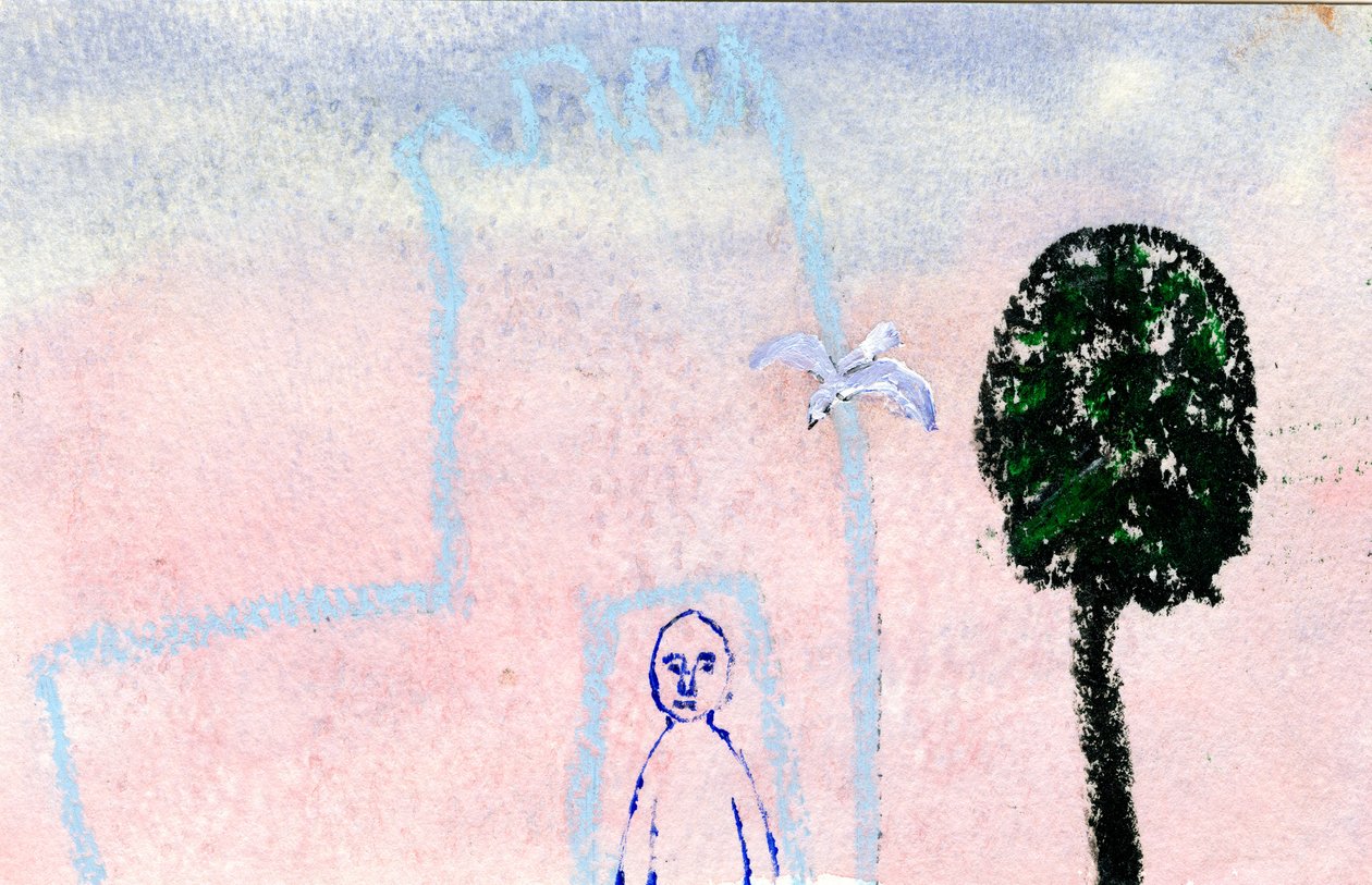 Mein Schloss, eine Möwe und ein Zypressenbaum, 2005 von Gigi Sudbury