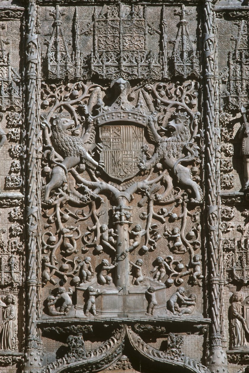 Detail der Eingangsfassade des Museo Nacional de Escultura Religiosa (erbaut 1488-96) von Gil de Siloe