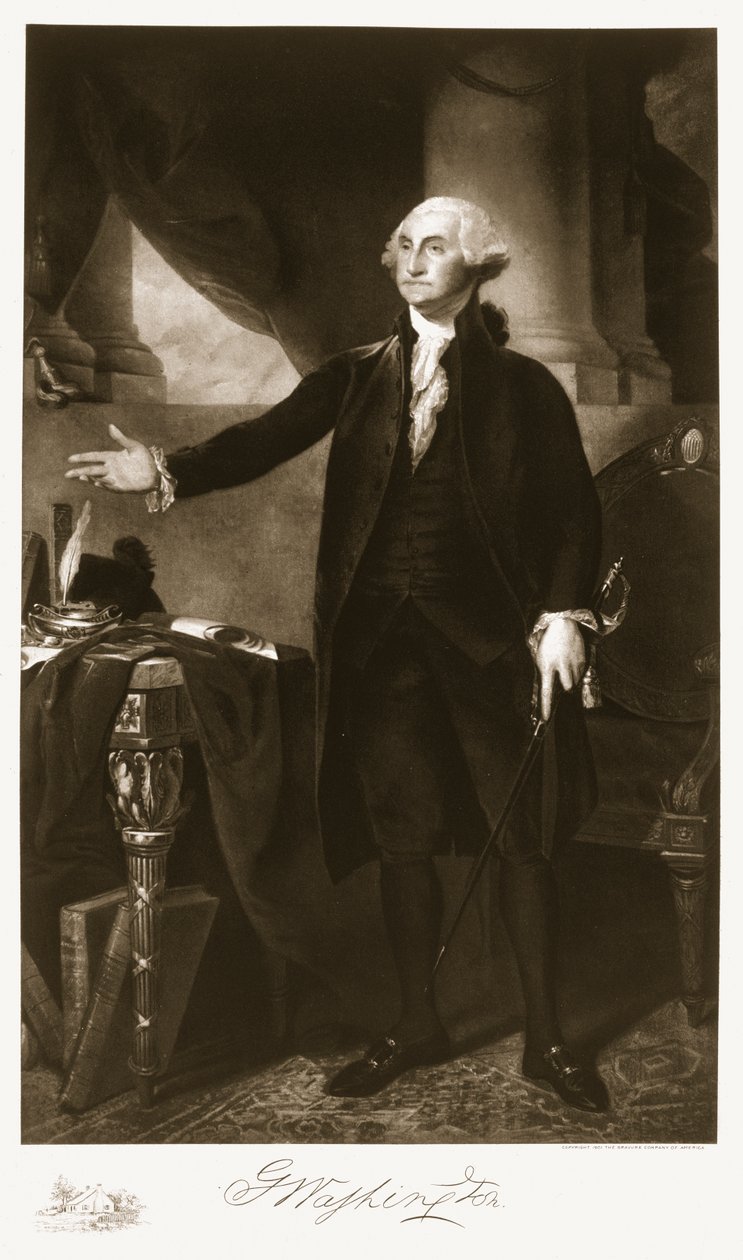 George Washington, 1. Präsident der Vereinigten Staaten von Amerika, veröffentlicht 1901 (Photogravur) von Gilbert Stuart