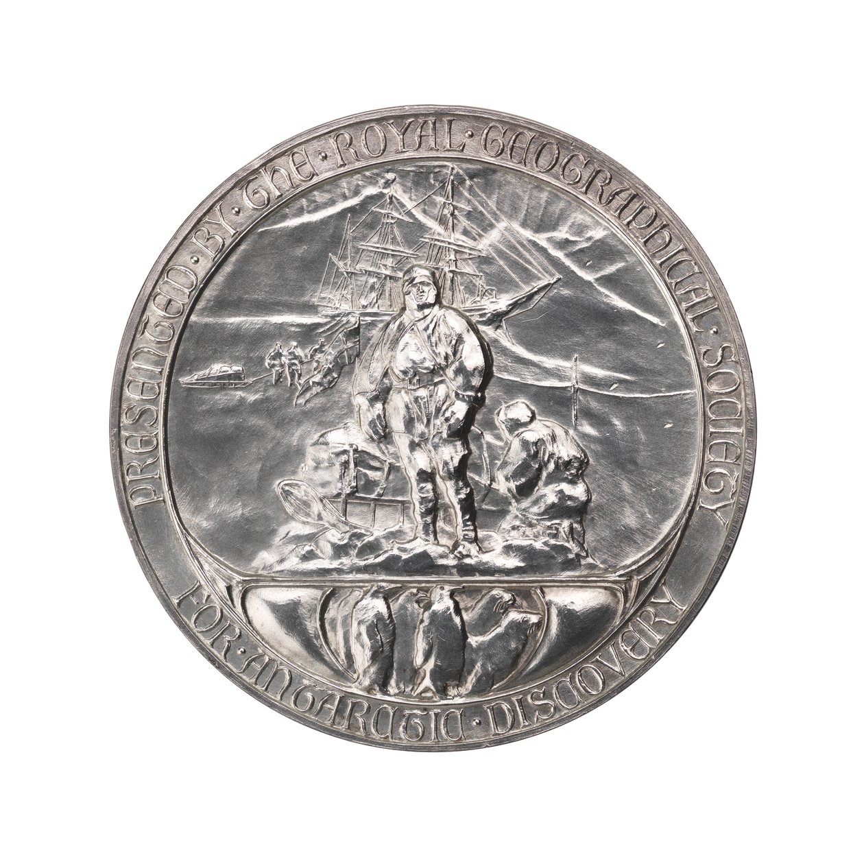 Royal Geographical Society Medaille: Scotts Antarktis-Expedition 1902-1904, ca. 1904 von Gilbert Bayes