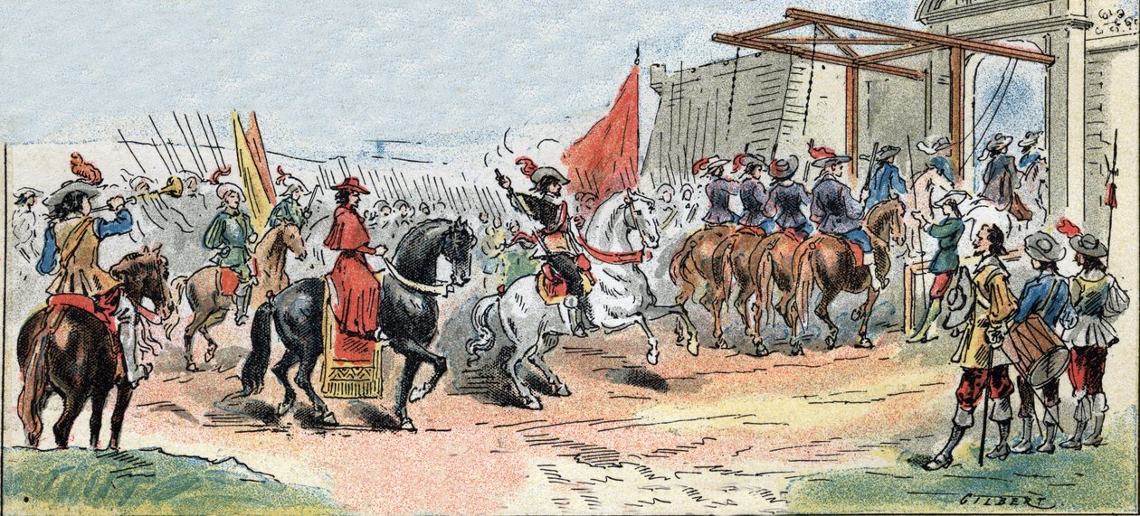 Belagerung von La Rochelle - Geschichte Frankreichs: Einzug von König Ludwig XIII. (1601-1643) und Kardinal Richelieu (Armand Jean du Plessis) von Gilbert Gilbert