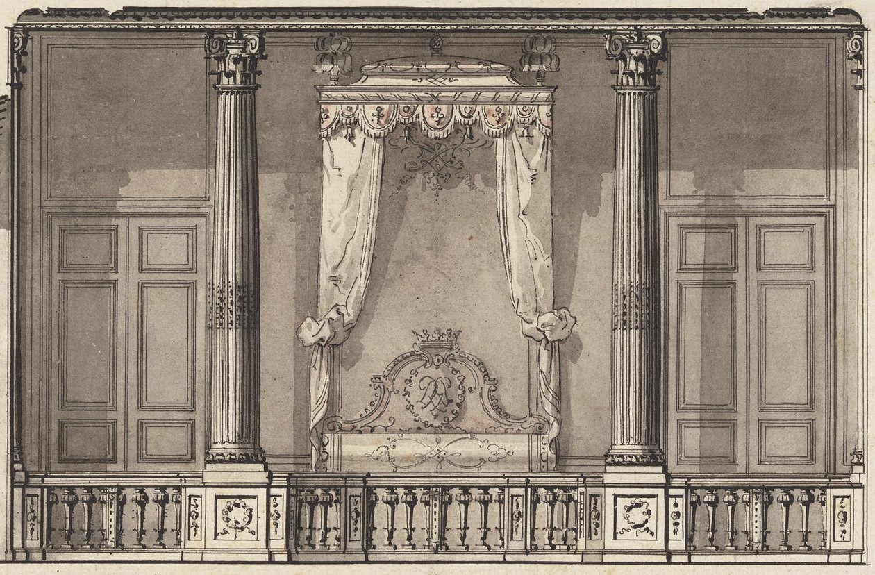 Bettalkoven für den Herzog von Orléans, Palais Royal, Paris von Gilles Marie Oppenord