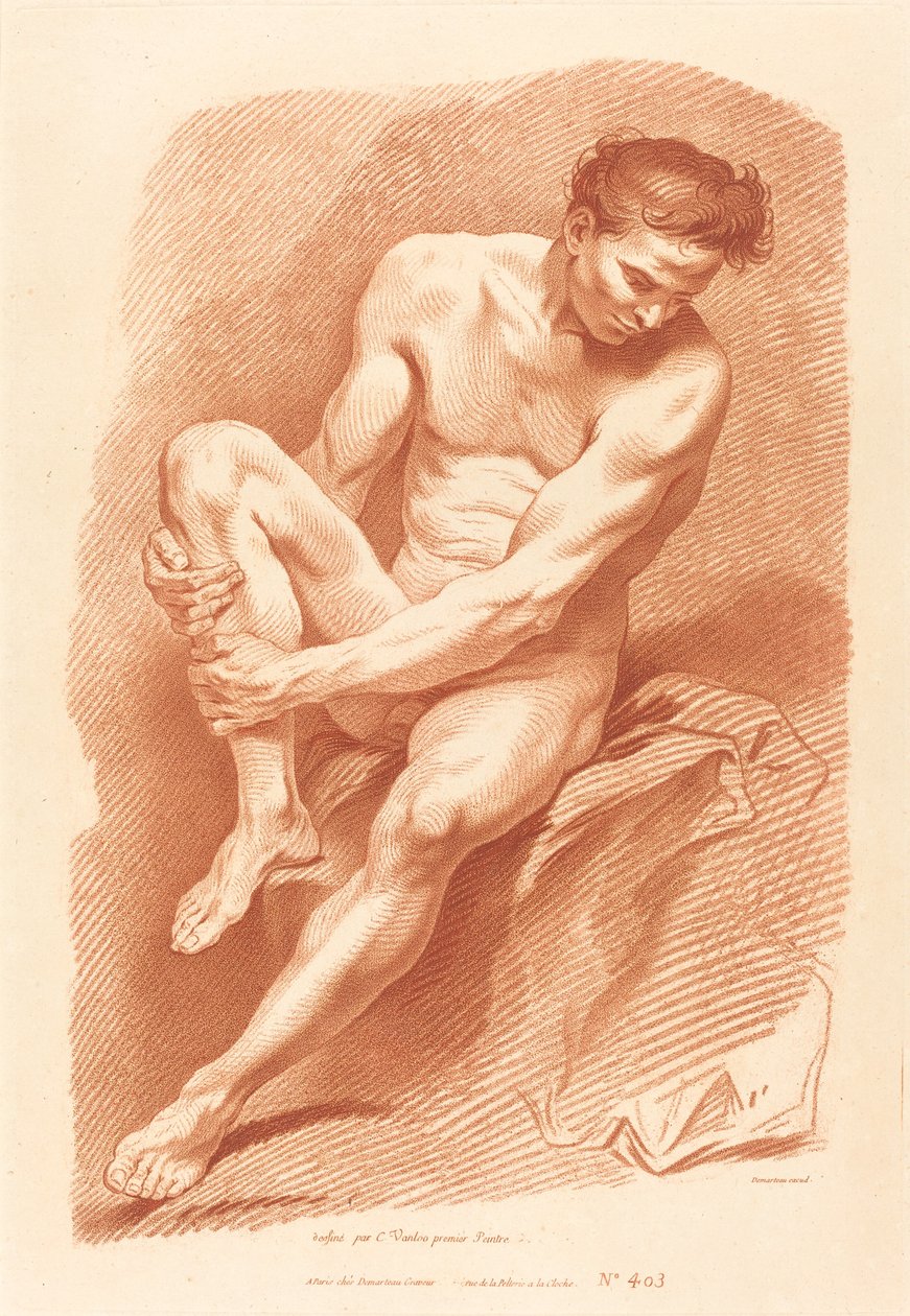 Akademie von Gilles Demarteau, the Elder after Carle Van Loo