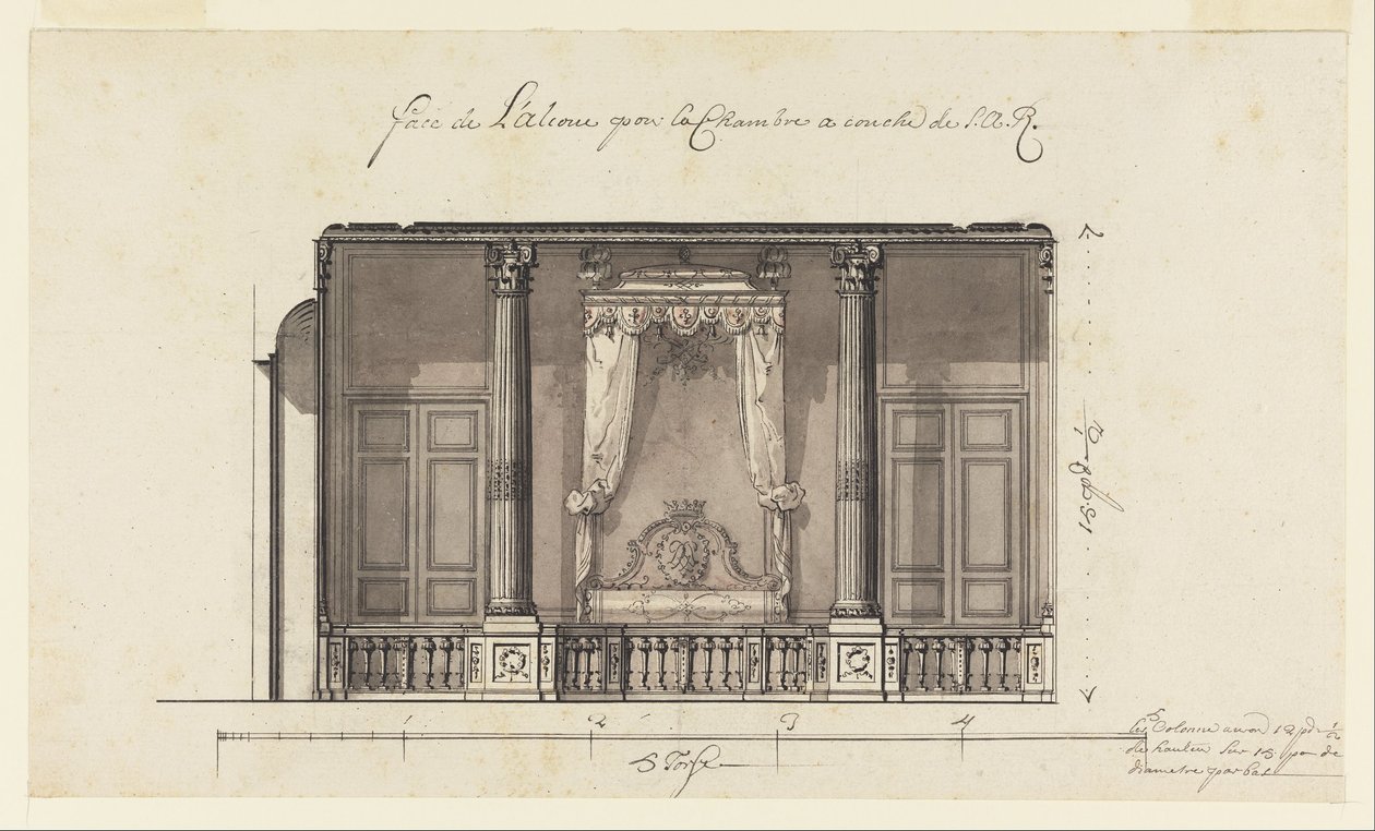 Bettalkoven für den Herzog von Orléans, Palais Royal, Paris von Gilles Marie Oppenord