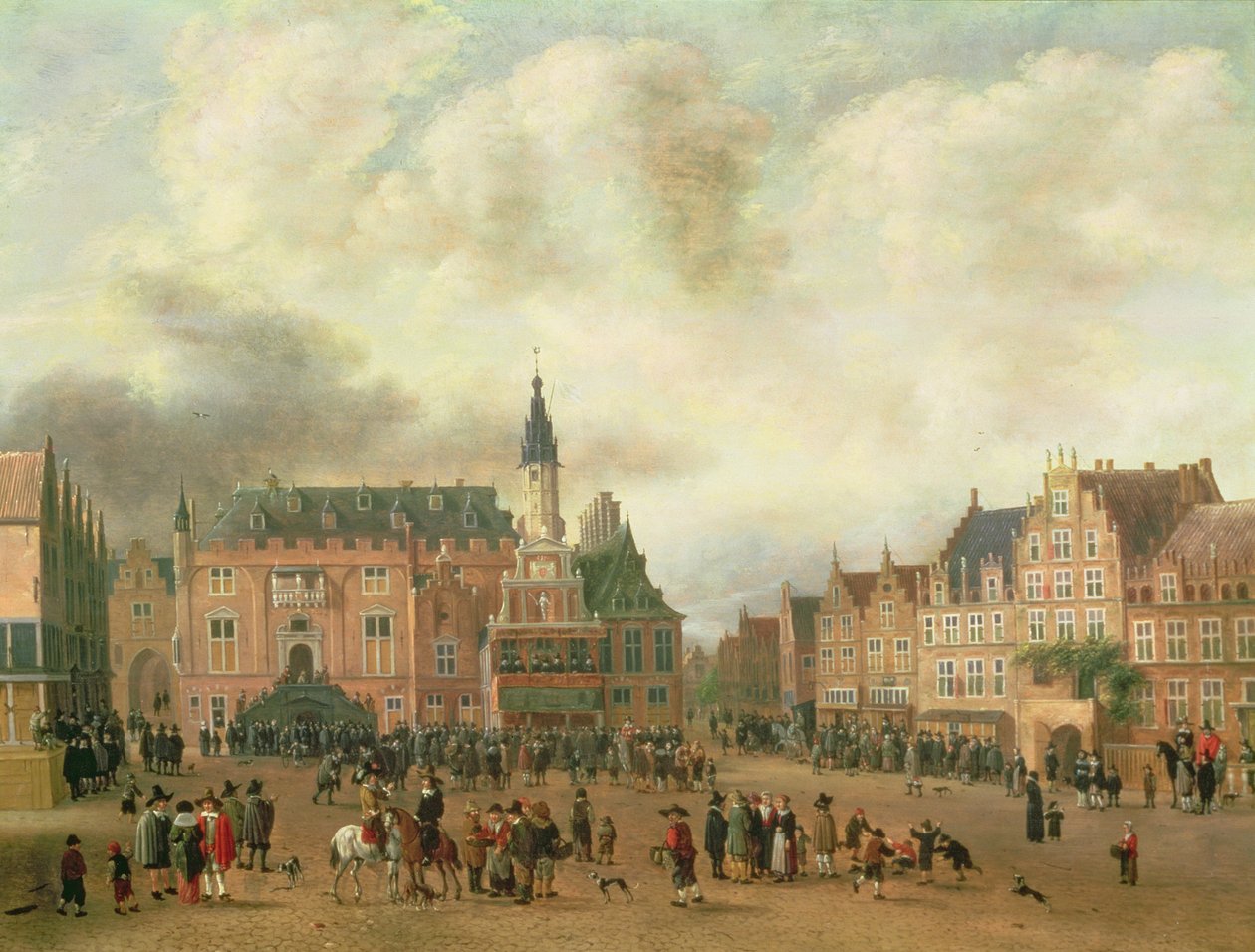 Verkündung des Friedens von Breda auf dem Grote Markt, Haarlem, ca. 1667 von Gillis Rombouts