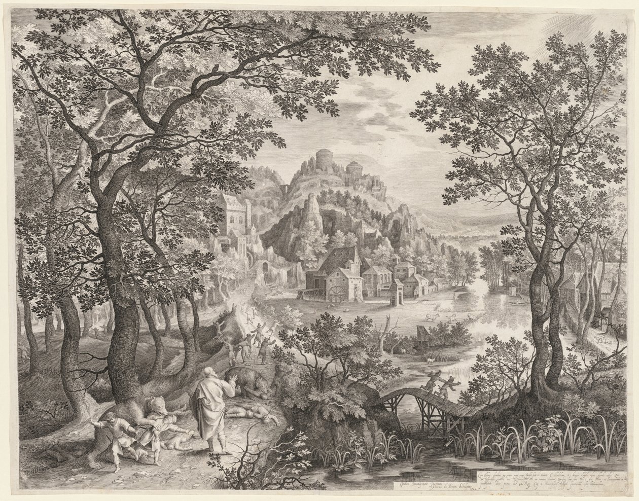 Elisa verflucht die Kinder von Bethel, die von den Bären verschlungen werden, 1602 von Gillis van Coninxloo