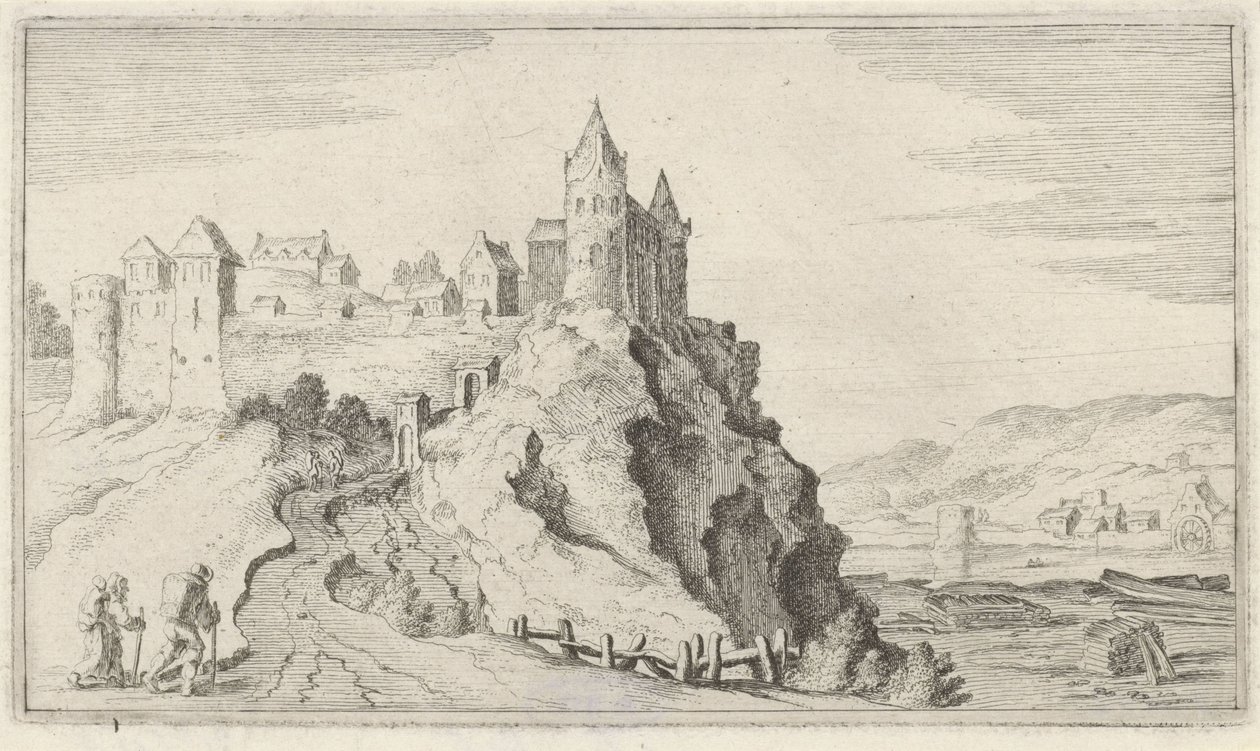 Festungsstadt auf einem Hügel von Gillis van Scheyndel (I)