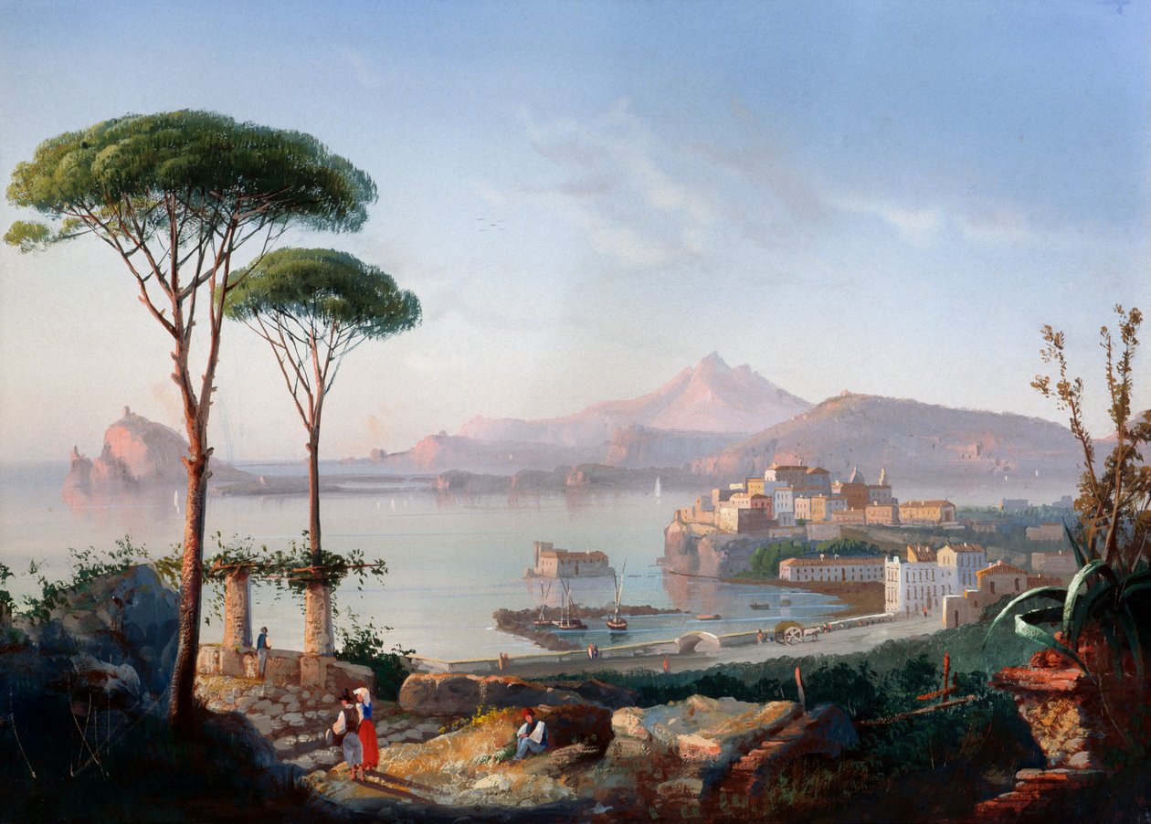 Blick auf die Bucht von Pozzuoli mit Capo Miseno und Ischia im Hintergrund von Gioacchino La Pira