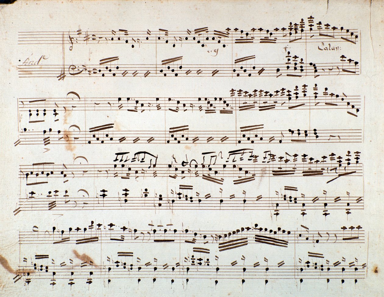 Erste Seite der Noten für die reduzierte Symphonie für Klavier von Otello von Gioachino Rossini