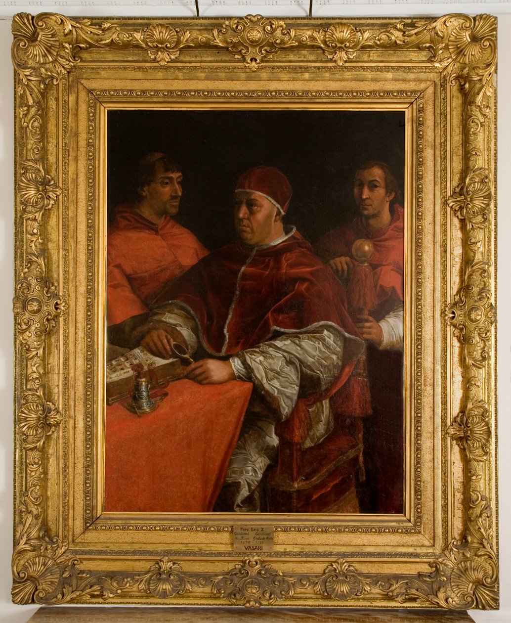 Papst Leo X. mit zwei Kardinälen, nach Raphael von Giorgio Vasari