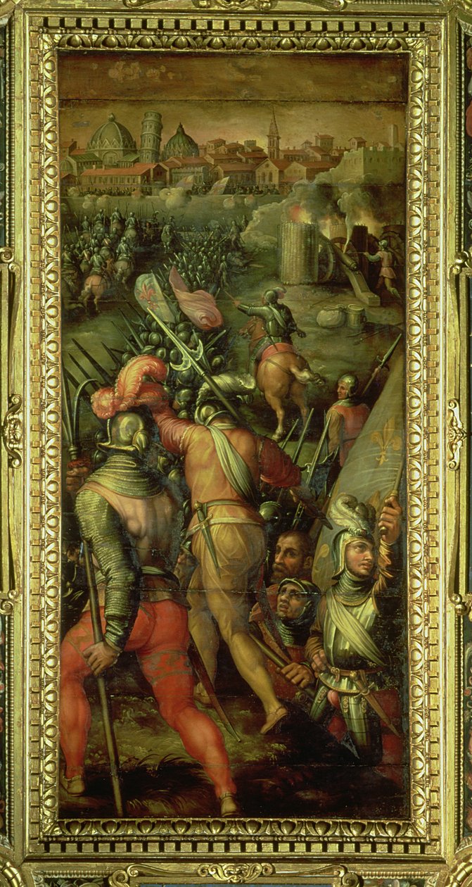Die Schlacht von Barbagianni von der Decke des Salone dei Cinquecento, 1565 von Giorgio Vasari