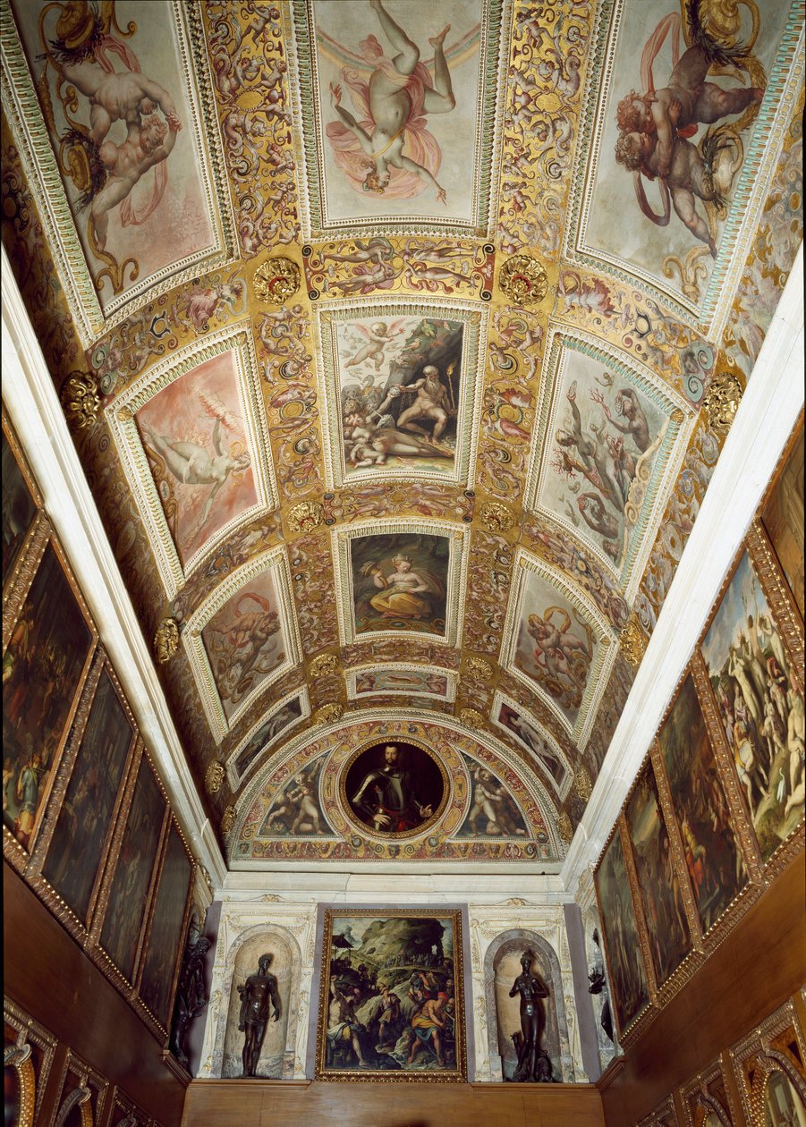 Geschichte des Prometheus (Decke des Studiolo von Francesco I de Medici) von Giorgio (and workshop) Vasari
