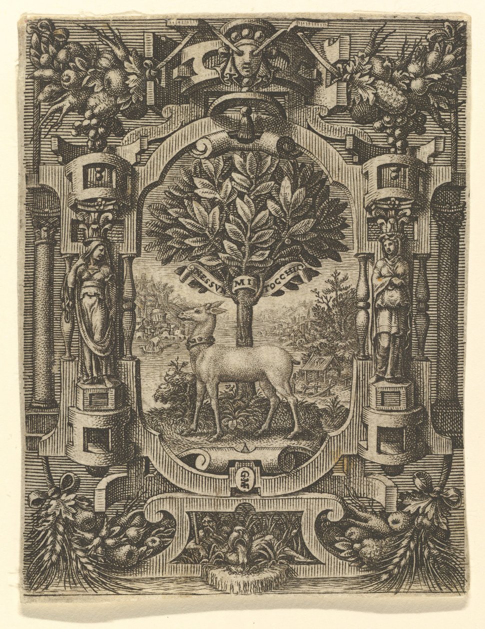 Emblem von Lucrezia Gonzaga, vor 1566 von Giorgio Ghisi