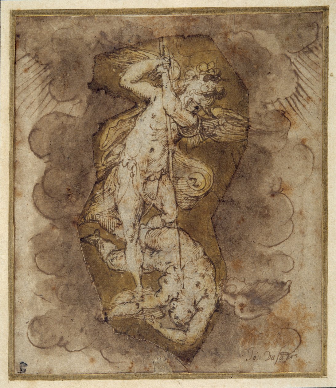 Zeichnung für die Engel des Gewölbes von Saint Michael, ca. 1511-74 von Giorgio Vasari
