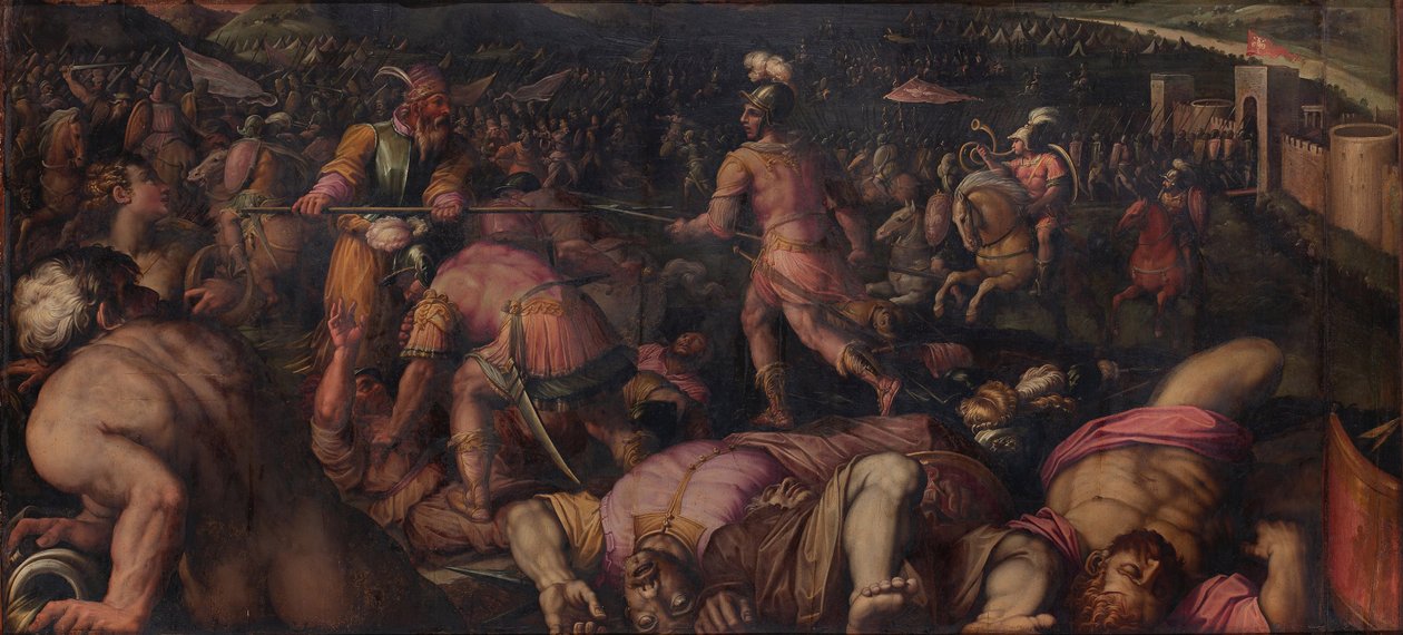 Die Schlacht gegen Radagaisus bei Faesulae im Jahr 406, 1563-1565 von Giorgio Vasari