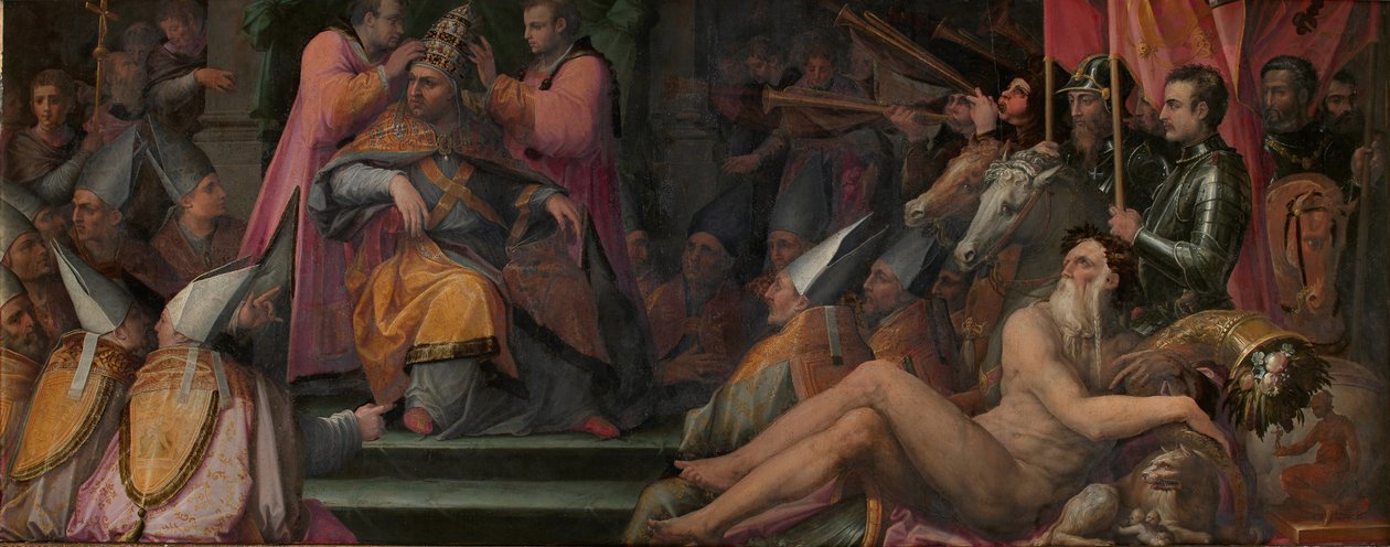 Die Wahl von Giovanni de Medici zum Papst, 1555-1562 von Giorgio Vasari