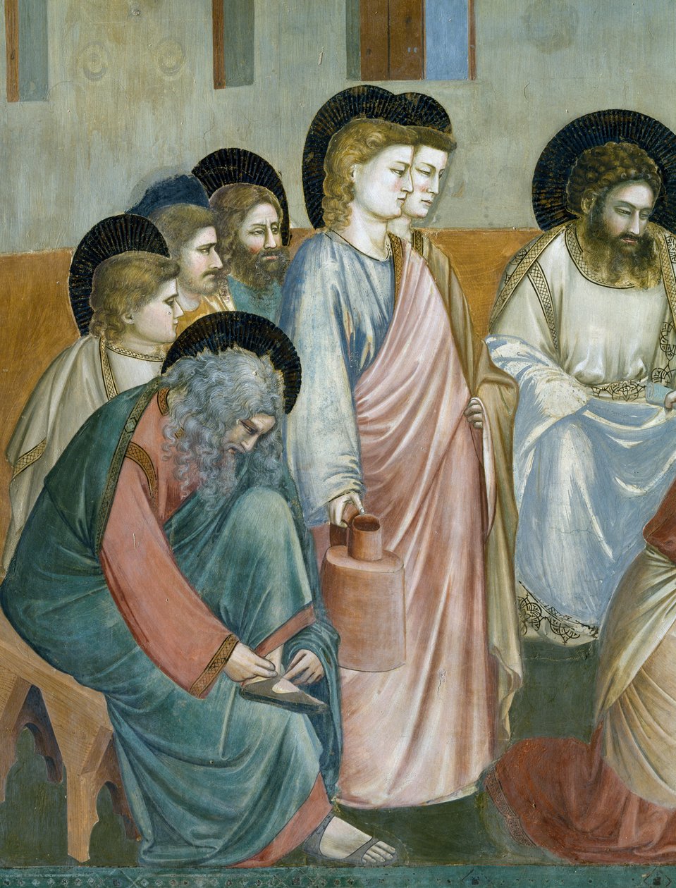 Fußwaschung, (Detail) aus Leben und Passion Christi, von Giotto von Giotto (c.1266 1337)