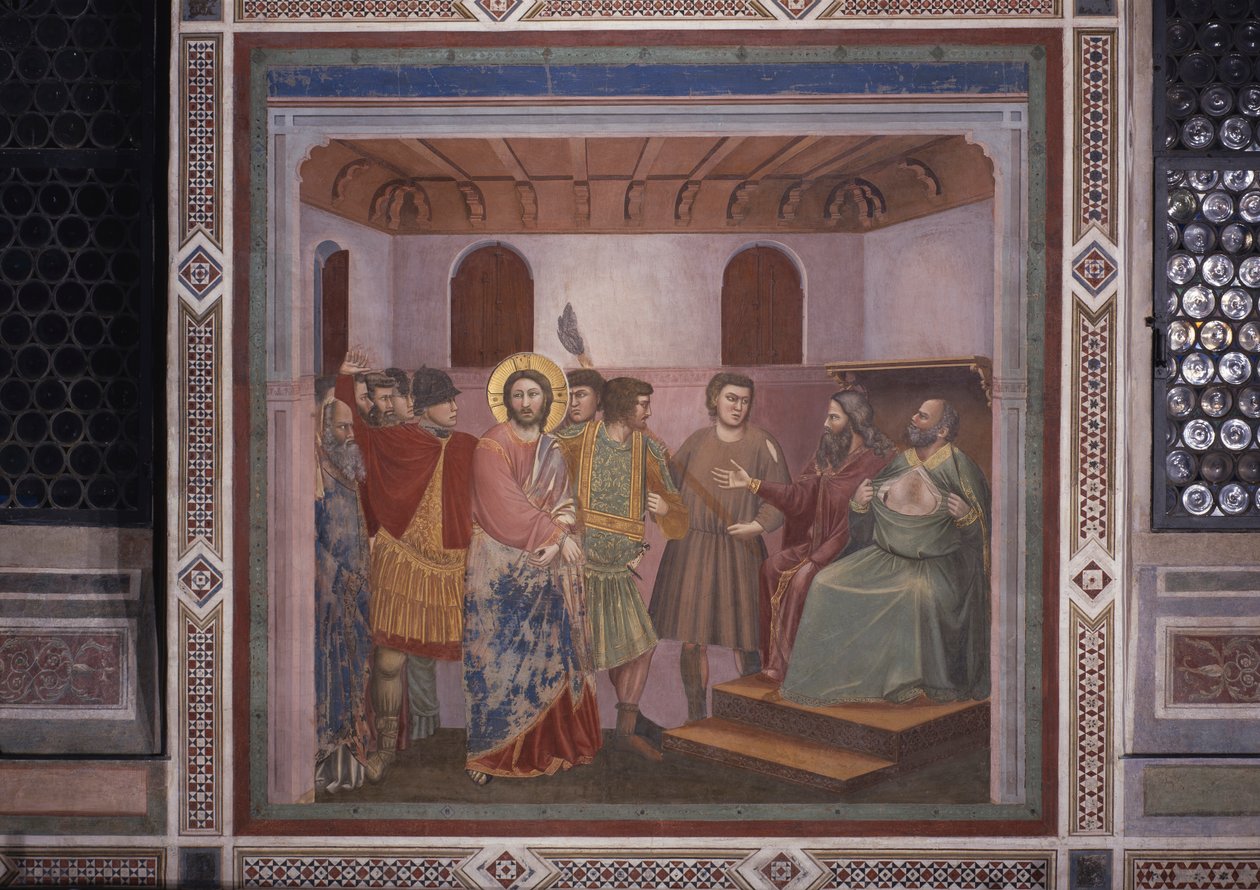 Christus vor Kaiphas (Cristo davanti a Caifa), von Giotto von Giotto (c.1266 1337)