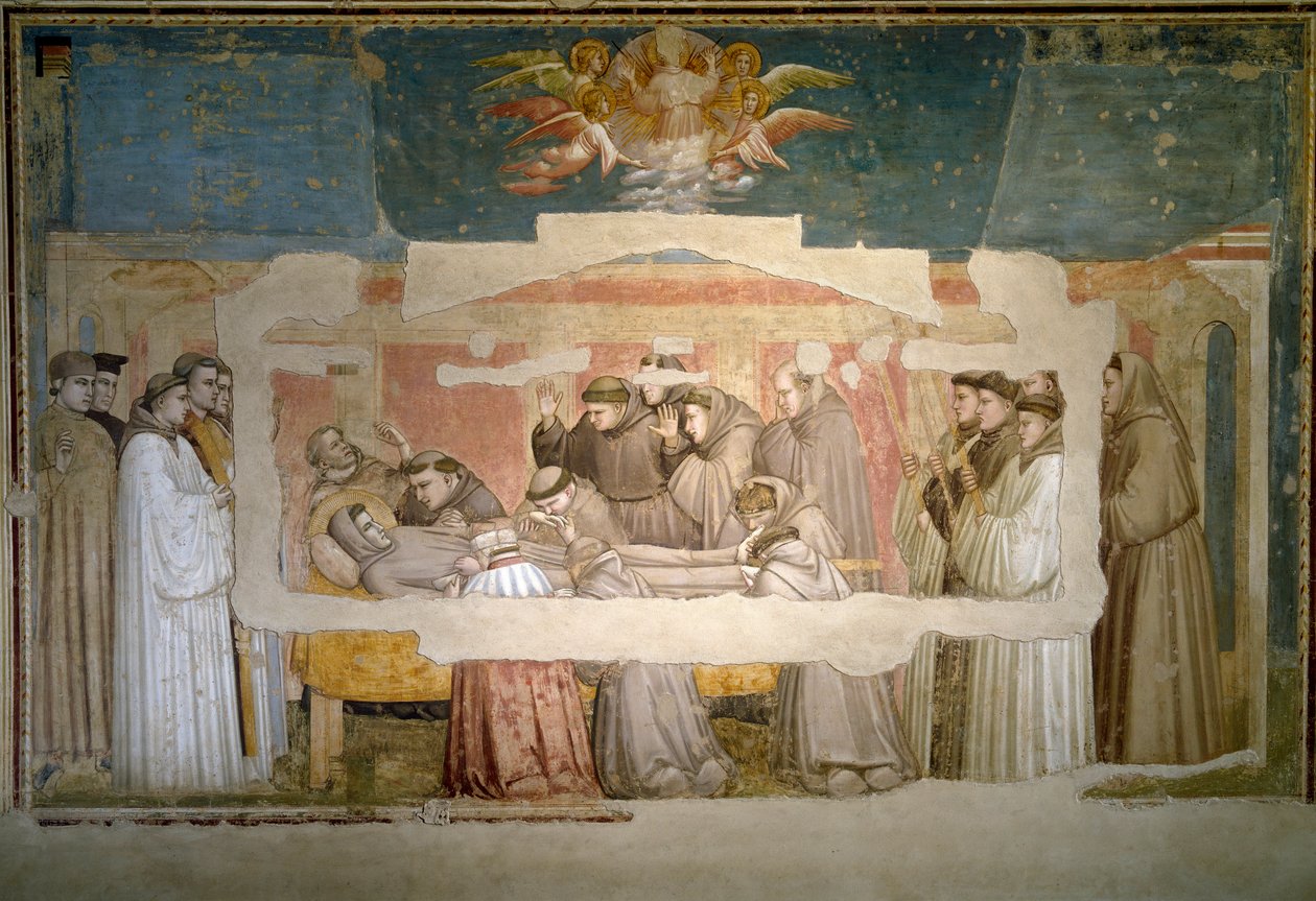 Das Begräbnis des Heiligen Franziskus von Assisi. Stigmaverifikation von Giotto (c.1266 1337)