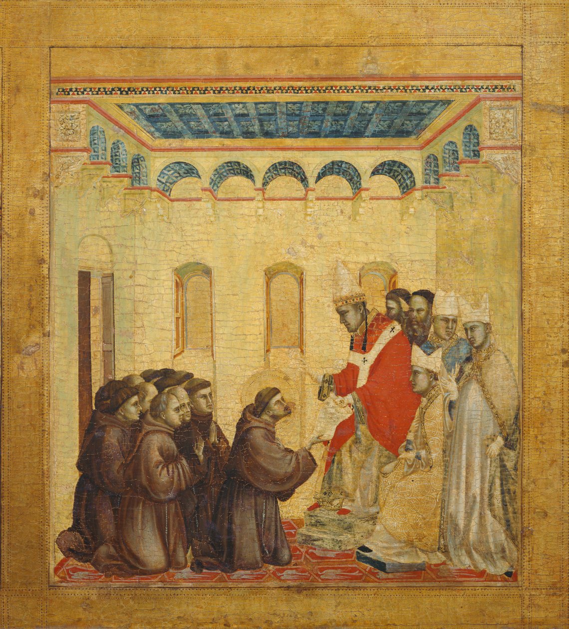 Der Papst genehmigt die Statuten des Franziskanerordens von Giotto di Bondone (style of)