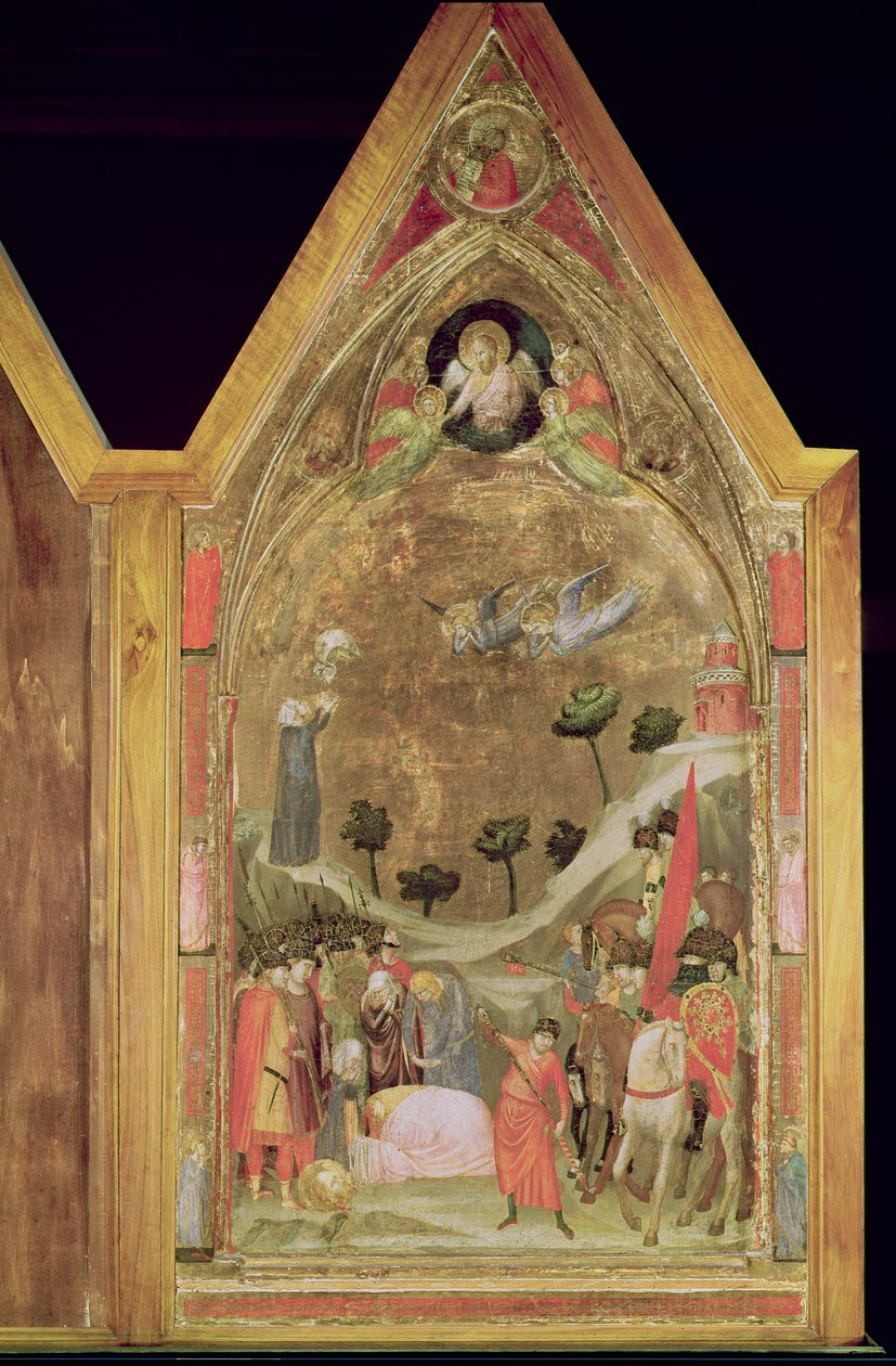 Das Martyrium des Heiligen Paulus, rechte Tafel des Stefaneschi-Triptychons, ca. 1320 von Giotto di Bondone