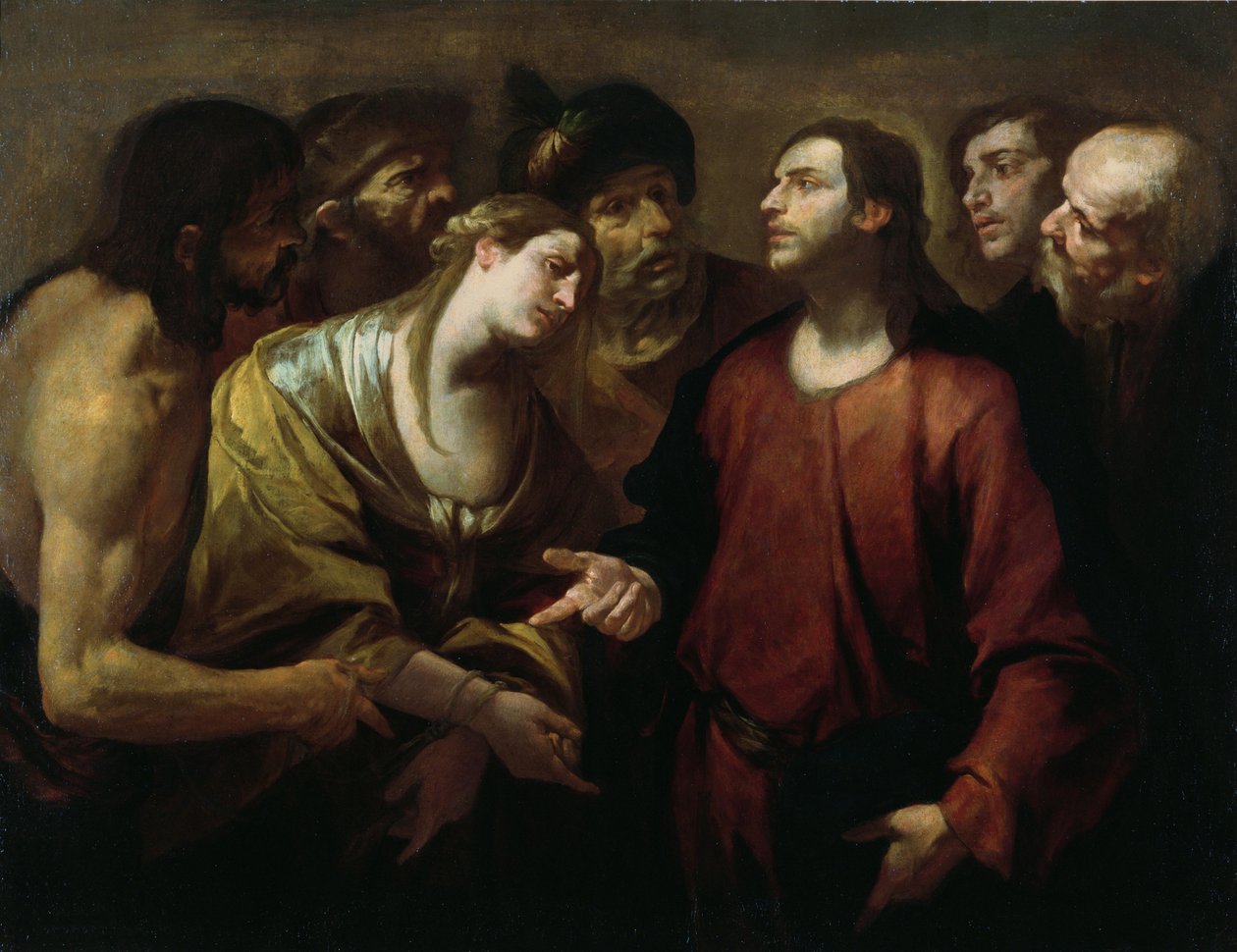 Christus und die Ehebrecherin von Giovacchino Assereto