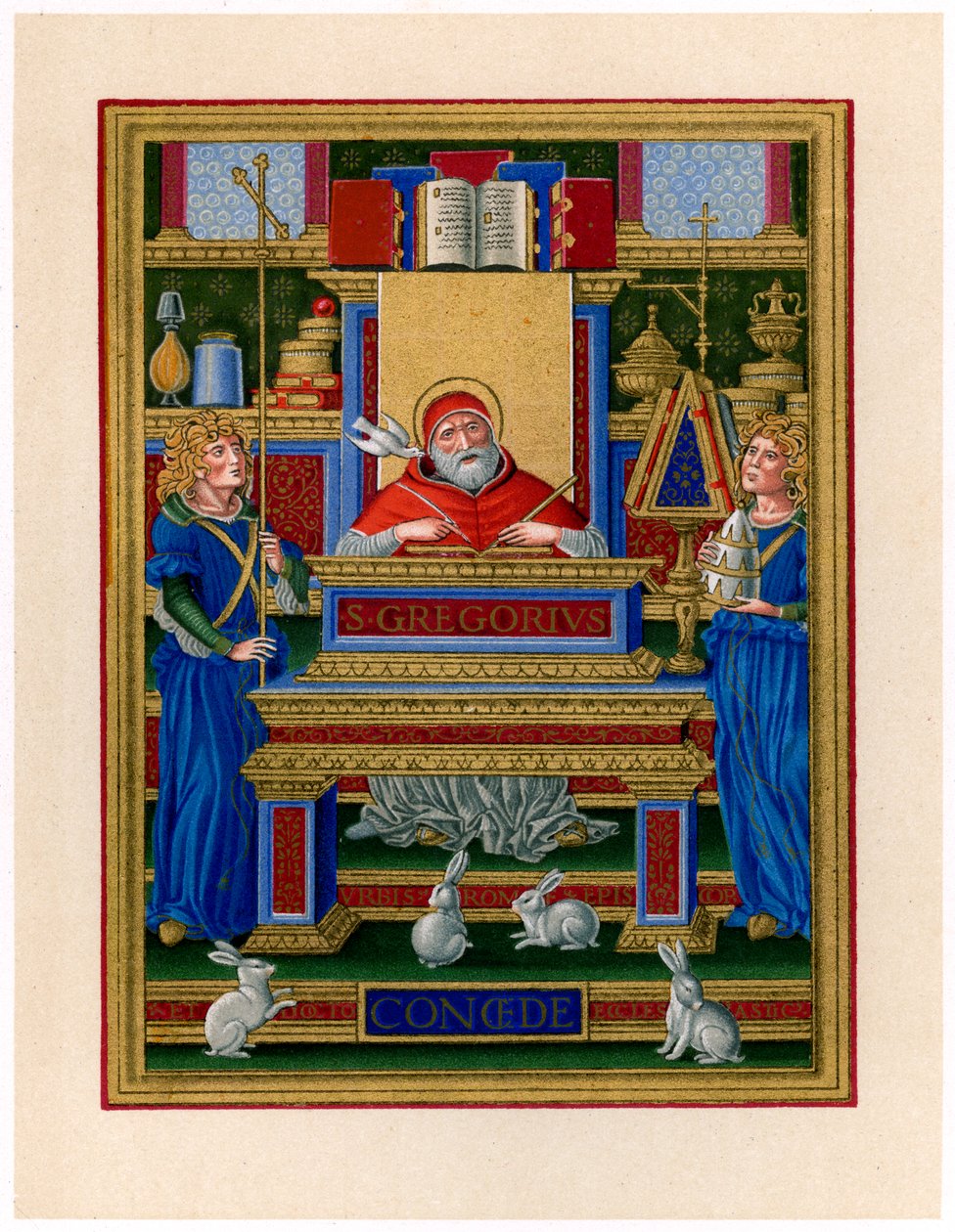 Der heilige Gregor der Große erhält Inspiration vom Heiligen Geist, ca. 1490 von Giovan Pietro Birago